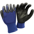 NMSAFETY blau cotado PU Handschuh usar luvas de segurança trabalhando glvoes EN388